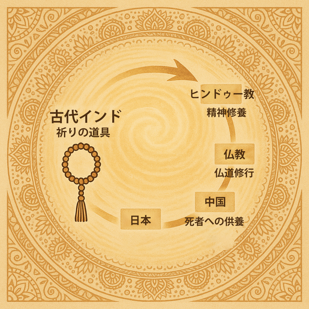 数珠の起源・伝来チャート
