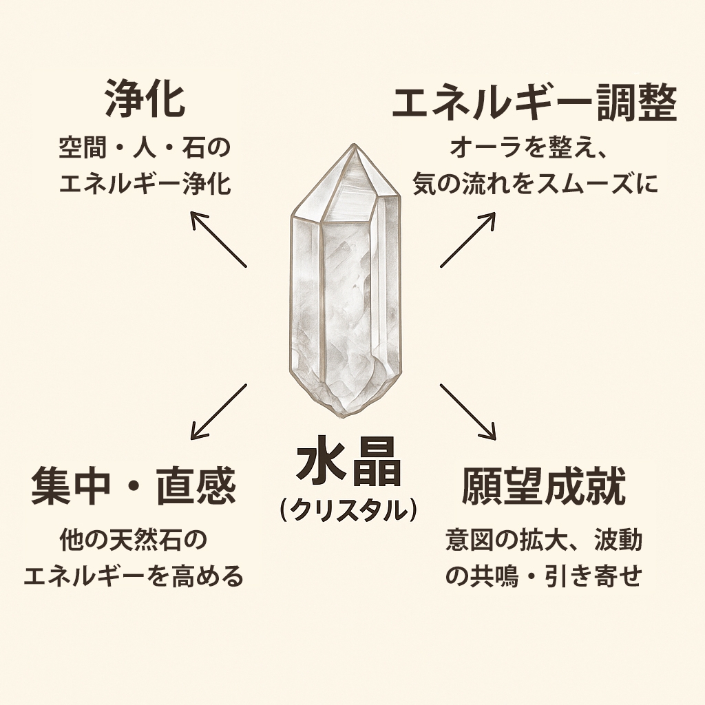 水晶の主な効果マップ