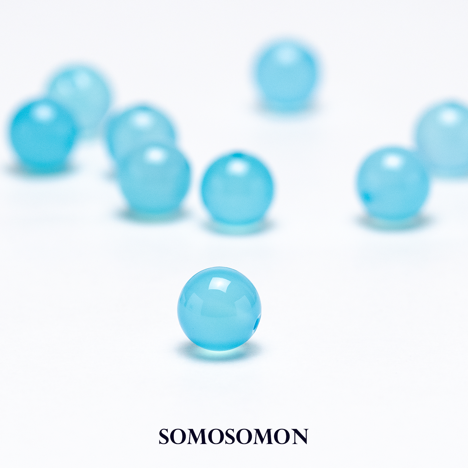 シーブルーカルセドニー_ビーズ