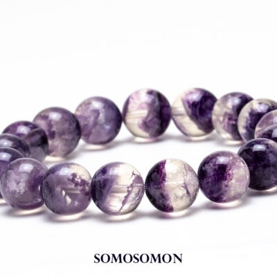 ［1点もの］バイカラーフローライト 中国産 12mm珠 内径約17.0cm ブレスレット_1