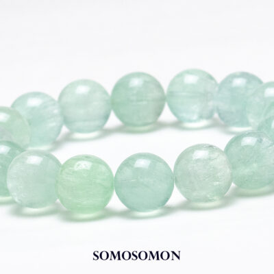 ［1点もの］ミントフローライト モンゴル産 13mm珠 内径約17.5cm ブレスレット_1