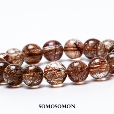 [1点もの] レッドルチルクォーツ ブレスレット ブラジル産 12mm珠 内径約17.5cm_1