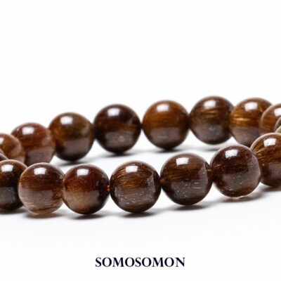 [1点もの] ブラウンルチルクォーツ ブレスレット ブラジル産 10mm珠 内径約16.5cm_1