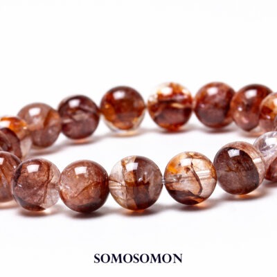 ヘマタイトインクォーツ マダガスカル産 10mm珠 内径約16cm ブレスレット_1