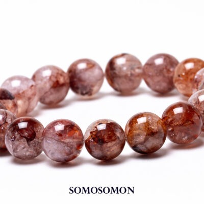 ヘマタイトインクォーツ マダガスカル産 12mm珠 内径約17cm ブレスレット_1