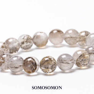 デンドリティックローズクォーツ 10mm珠 内径約16cm ブレスレット_1