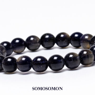 [1点もの] アイオライト タンザニア産 ブレスレット 9mm珠 内径約16cm_1